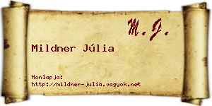 Mildner Júlia névjegykártya